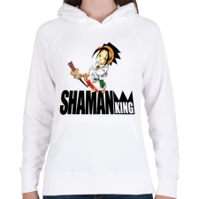 PRINTFASHION SK Yoh Asakura - Női kapucnis pulóver - Fehér női pulóver, kardigán