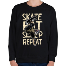 PRINTFASHION Skate Eat Sleep Repeat - Gyerek pulóver - Fekete