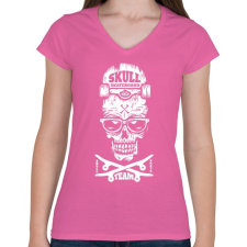 PRINTFASHION Skate team - Női V-nyakú póló - Rózsaszín női póló