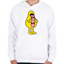PRINTFASHION Skate-toung - Gyerek kapucnis pulóver - Fehér gyerek pulóver, kardigán