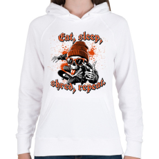 PRINTFASHION Skateboard Graphic - Női kapucnis pulóver - Fehér