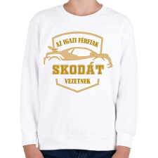 PRINTFASHION Skodás sofőr - Gyerek pulóver - Fehér gyerek pulóver, kardigán
