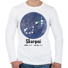 PRINTFASHION Skorpió - Férfi hosszú ujjú póló - Fehér férfi póló