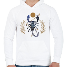 PRINTFASHION Skorpió - Férfi kapucnis pulóver - Fehér