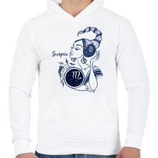 PRINTFASHION skorpió - Férfi kapucnis pulóver - Fehér