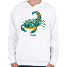 PRINTFASHION Skorpió - Gyerek kapucnis pulóver - Fehér gyerek pulóver, kardigán