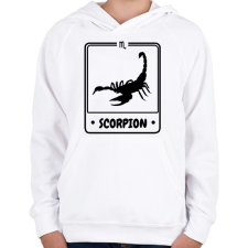 PRINTFASHION skorpió - Gyerek kapucnis pulóver - Fehér gyerek pulóver, kardigán