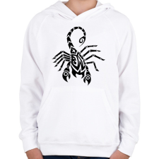 PRINTFASHION Skorpió  - Gyerek kapucnis pulóver - Fehér gyerek pulóver, kardigán