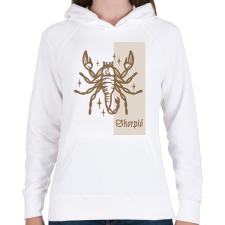 PRINTFASHION Skorpió horoszkóp - Női kapucnis pulóver - Fehér női pulóver, kardigán