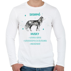 PRINTFASHION Skorpió - Husky - Férfi hosszú ujjú póló - Fehér