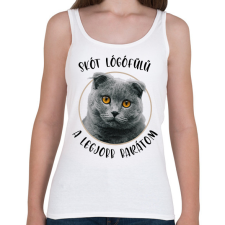 PRINTFASHION Skót lógófülű - Legjobb barát - Női atléta - Fehér női trikó