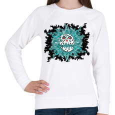 PRINTFASHION skull3dnavy - Női pulóver - Fehér