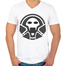 PRINTFASHION skull_1 - Férfi V-nyakú póló - Fehér