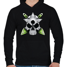 PRINTFASHION Skull and blade - Férfi kapucnis pulóver - Fekete férfi pulóver, kardigán