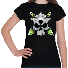 PRINTFASHION Skull and blade - Női póló - Fekete