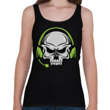 PRINTFASHION Skull earphone - Női atléta - Fekete női trikó