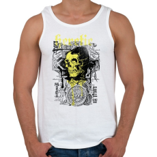 PRINTFASHION skull - Férfi atléta - Fehér