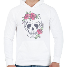 PRINTFASHION skull - Férfi kapucnis pulóver - Fehér