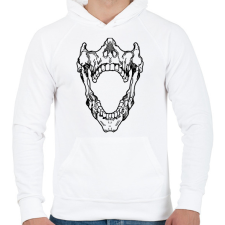 PRINTFASHION Skull - Férfi kapucnis pulóver - Fehér férfi pulóver, kardigán