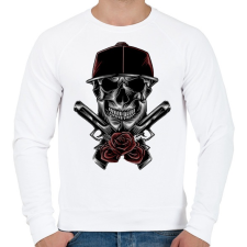PRINTFASHION Skull - Férfi pulóver - Fehér férfi pulóver, kardigán