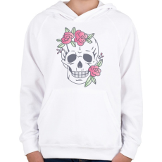 PRINTFASHION skull - Gyerek kapucnis pulóver - Fehér