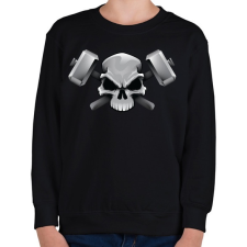 PRINTFASHION Skull Hammer - Gyerek pulóver - Fekete gyerek pulóver, kardigán