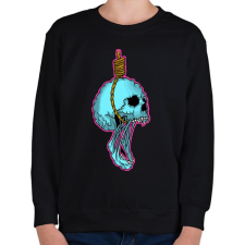 PRINTFASHION Skull hang - Gyerek pulóver - Fekete gyerek pulóver, kardigán