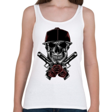PRINTFASHION Skull - Női atléta - Fehér női trikó