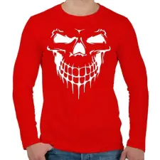PRINTFASHION Skullface - Férfi hosszú ujjú póló - Piros férfi póló