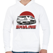 PRINTFASHION Skyline - Férfi kapucnis pulóver - Fehér férfi pulóver, kardigán