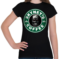 PRINTFASHION Skynet kávé - Női póló - Fekete