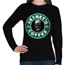 PRINTFASHION Skynet kávé - Női pulóver - Fekete női pulóver, kardigán