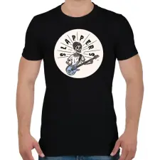 PRINTFASHION Slappers - Gitáros minta - Férfi póló - Fekete férfi póló