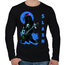 PRINTFASHION slash-blue - Férfi hosszú ujjú póló - Fekete