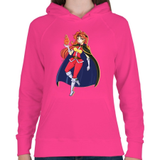 PRINTFASHION Slayer Lina - Női kapucnis pulóver - Fukszia női pulóver, kardigán