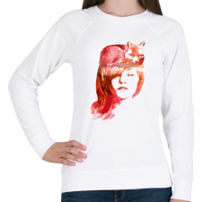 PRINTFASHION Sleep fox - Női pulóver - Fehér női pulóver, kardigán