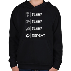 PRINTFASHION Sleep, sleep, sleep - Gyerek kapucnis pulóver - Fekete