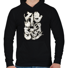 PRINTFASHION Sleeping cat - Férfi kapucnis pulóver - Fekete