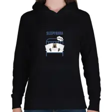 PRINTFASHION Sleepybara - Női kapucnis pulóver - Fekete női pulóver, kardigán