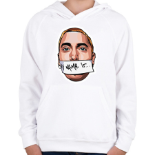 PRINTFASHION Slim Shady - Gyerek kapucnis pulóver - Fehér gyerek pulóver, kardigán