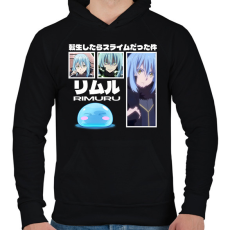 PRINTFASHION Slime Rimuru - Férfi kapucnis pulóver - Fekete