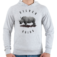 PRINTFASHION SLIVER RHINO - Férfi kapucnis pulóver - Sport szürke