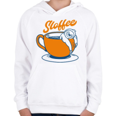 PRINTFASHION Sloffee - Lajháros - Gyerek kapucnis pulóver - Fehér