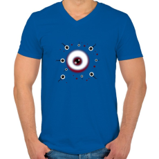PRINTFASHION small family - Férfi V-nyakú póló - Királykék