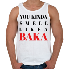 PRINTFASHION Smell like a BAKA - Férfi atléta - Fehér atléta, trikó