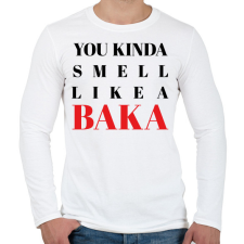 PRINTFASHION Smell like a BAKA - Férfi hosszú ujjú póló - Fehér férfi póló