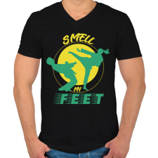 PRINTFASHION Smell my feet - Férfi V-nyakú póló - Fekete férfi póló