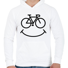 PRINTFASHION Smile biker - Férfi kapucnis pulóver - Fehér férfi pulóver, kardigán