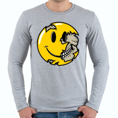 PRINTFASHION Smile koponya - Férfi hosszú ujjú póló - Sport szürke