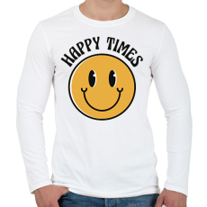 PRINTFASHION Smiley - Férfi hosszú ujjú póló - Fehér